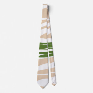 Gravata Bei e Fluxo - Branco, Areia e Verde Palm