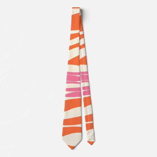 Gravata Bei e Fluxo - Rosa, Laranja e Creme (Frente)