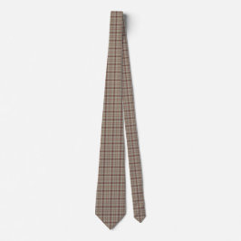 Gravata Beige Brown Plaid Classic Pattern Neck Tie