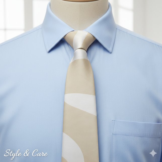 Gravata Beige Cream Simple Organic Pattern (Beige Cream Simple Organic Pattern Neck Tie)
