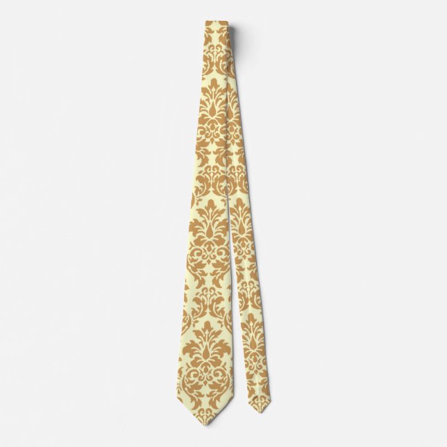Gravata Beige Damask Tie (Frente)