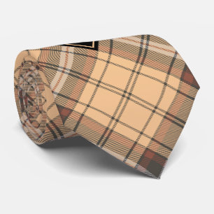 Gravata Beige e Brown Tartan