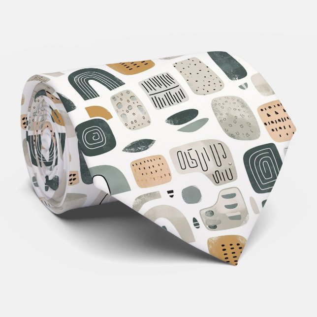 Gravata Beige & Sage Green Simple Boho (Rolled)