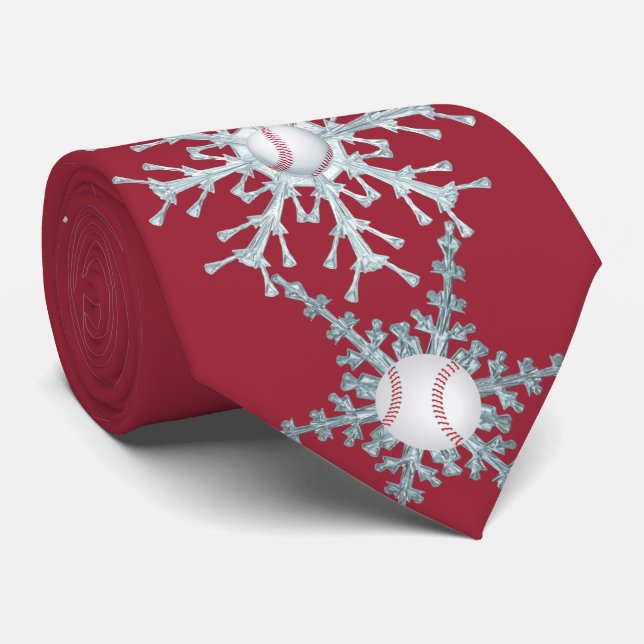 Gravata Beisebol de Natal (Rolled)
