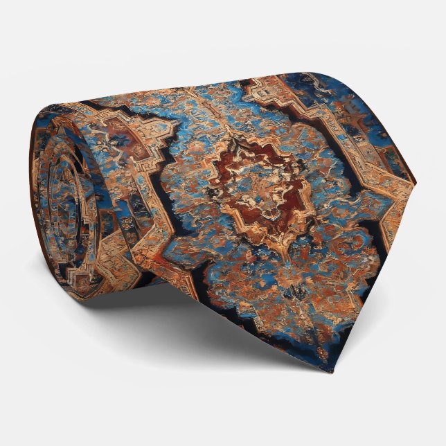 Gravata Bela Coleção Popular de Padrão Persa Antigo (Rolled)