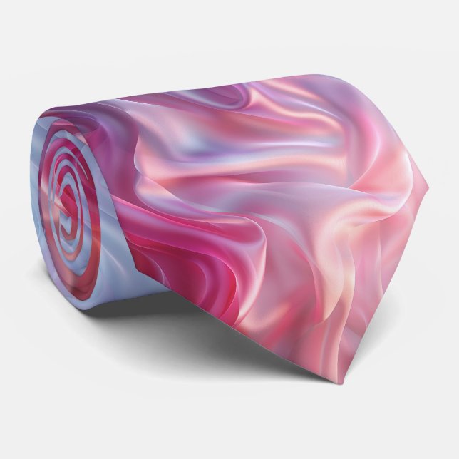 Gravata Bela Efeito de Seda com Cores Pastel  (Rolled)