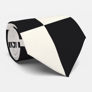 Gravata Beleza verificada, preto e branco