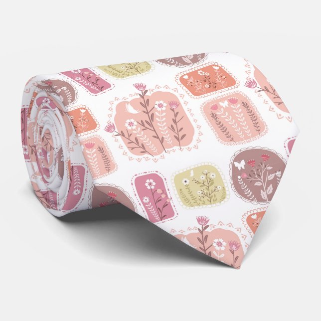 Gravata Belo colar de ninho de borboleta Floral (Rolled)