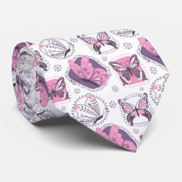 Gravata Belo colar de ninho de borboleta Floral