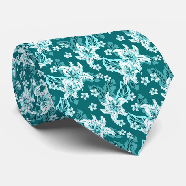 Gravata Belo padrão de flores elegante (Rolled)