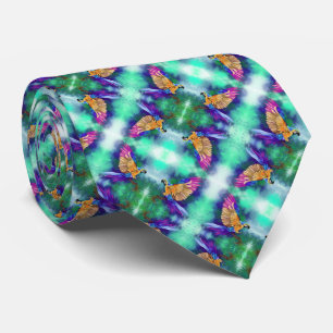 Gravata Belo Papagaio Colorido - Arte Marrom Watercolor