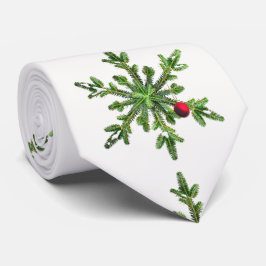 Gravata Belo Snowy Pine Snowflake Natal
