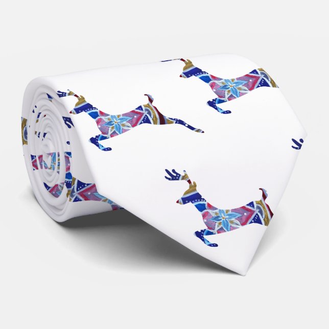 Gravata Belo veado mandala art Tie (Rolled)