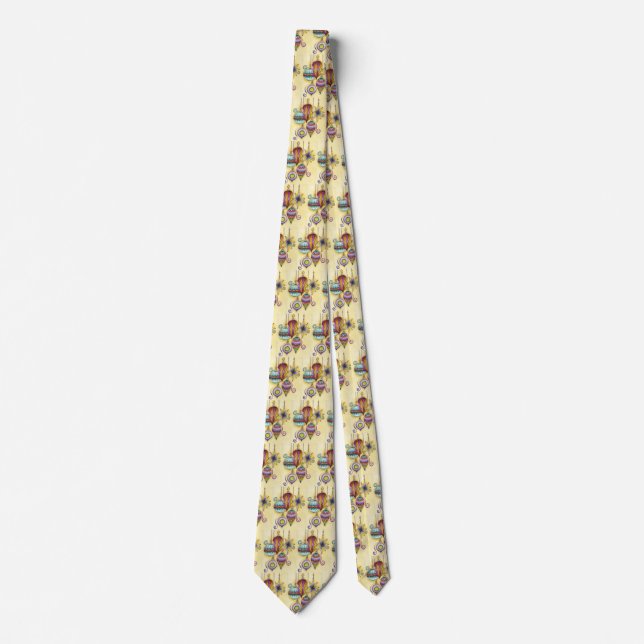 Gravata Belos enfeites de Natal coloridos de vidro (Frente)