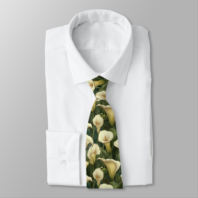 Gravata Belos Presentes Para Marido Calla Lilies Flor (Amarrado)