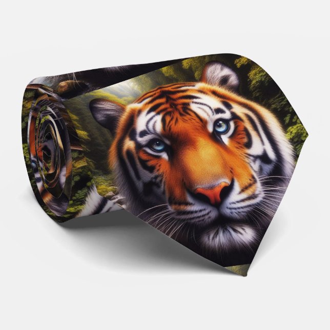 Gravata Bengal Tiger Neck Tie (Rolled)