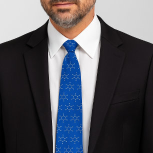 Gravata Benzene Molecule Azul