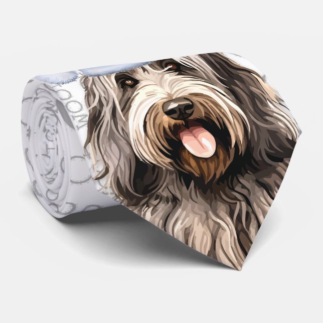 Gravata Bergamasco Funny Woody Cachorro de Natal (Rolled)