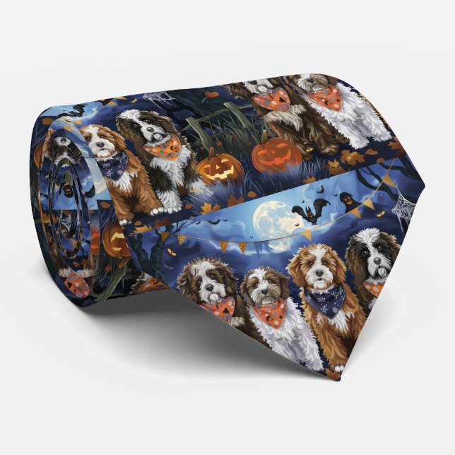 Gravata Bernedoodle Halloween Spooky (Rolled)