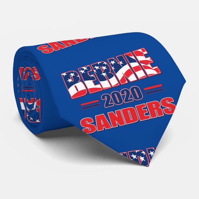 Gravata Bernie Sanders para o Presidente 2020 (Rolled)