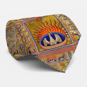 GRAVATA BESTIÁRIO MÉDIO,FOENIX EM CHAMAS VERMELHAS,ÁRVORE