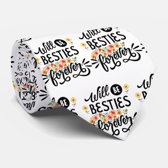 Gravata Besties para a vida Amigos BFF para sempre present (Rolled)