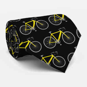 Gravata Bicicleta amarela em preto