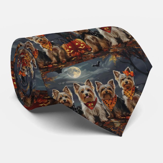 Gravata Biewer Terrier Halloween Assustador (Rolled)