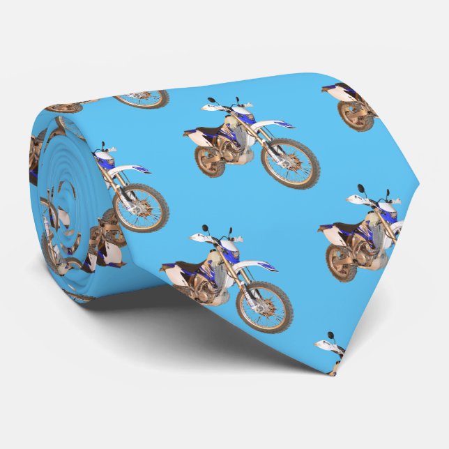Gravata Bikes do Motor de Camisa Azul, (Rolled)