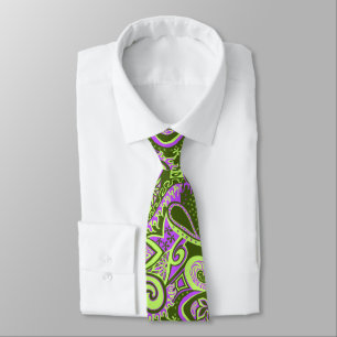 Gravata Bilateral floral de Paisley da viagem da onda