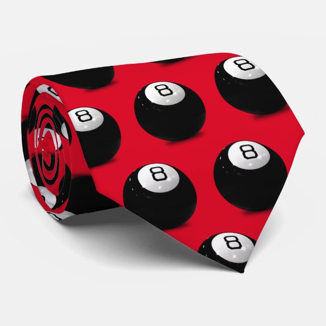 Gravata Billiards Oito Ball em vermelho (Rolled)