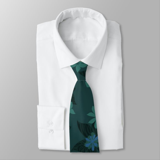 Gravata Billy Bong Hawaiian - Mountain Flower Satin Tie (Amarrado)