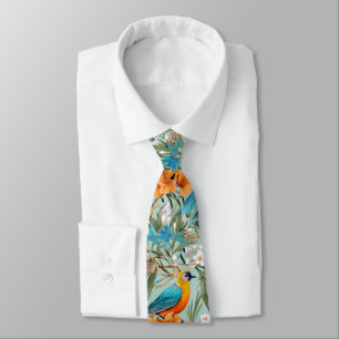 Gravata Birds Chinoiserie Mint Orange