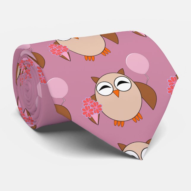Gravata Birthday Owl Tie (Rolled)