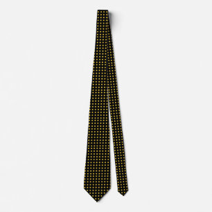 Gravata Black and Gold (Yellow) Polka Dot Customizable Tie