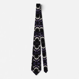 Gravata Black and Purple Gothic Pattern #2 Skull Neck Tie
