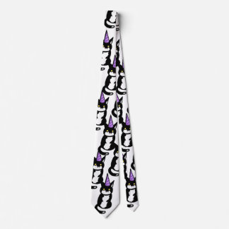 Gravata Black and White Cat Celebration Tie
