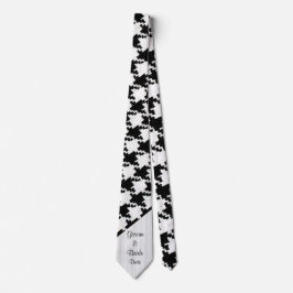 Gravata “Black and White Houndstooth” Groom’s Wedding Tie