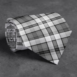 Gravata Black and White Plaid Custom Necktie