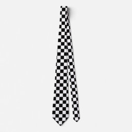 Gravata Black and White Racing Silks Checks Derby