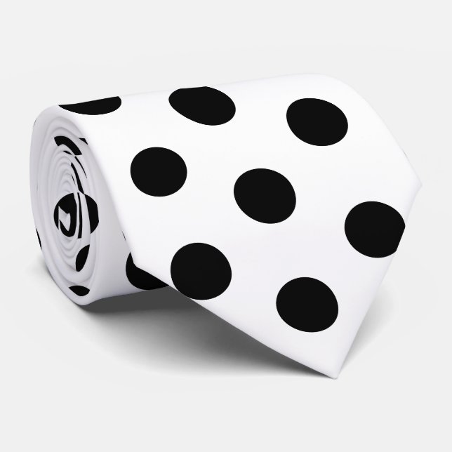 Gravata Black and White Racing Silks Polka Dot Derby (Rolled)