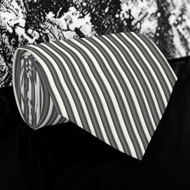 Gravata Black and White Striped Custom Necktie
