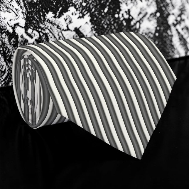 Gravata Black and White Striped Custom Necktie (Criador carregado)