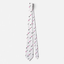 Black Arrow with Fuchsia Heart Neck Tie