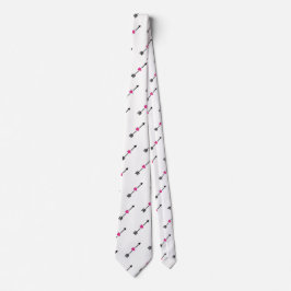 Gravata Black Arrow with Fuchsia Heart Neck Tie