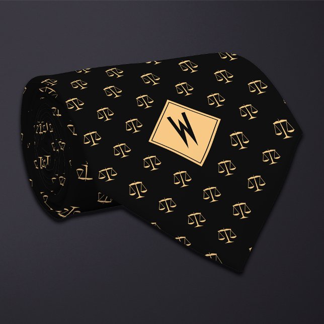 Gravata Black Attorney Scales of Justice (Criador carregado)