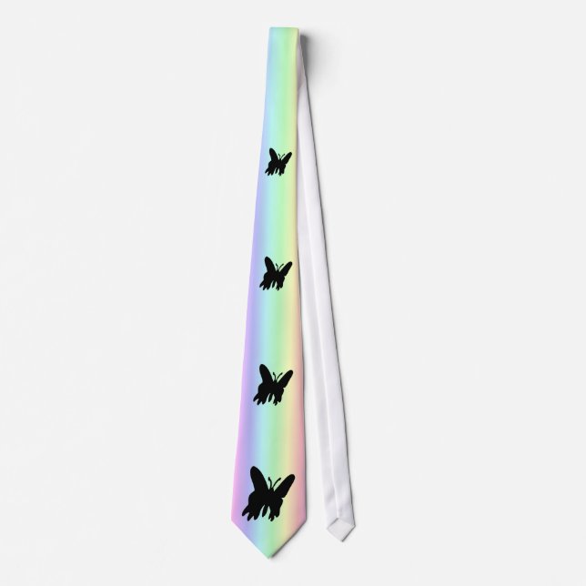 Gravata Black Butterfly on Pastell Rainbow (Frente)