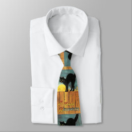 Gravata Black Cat Vintage Halloween Tie