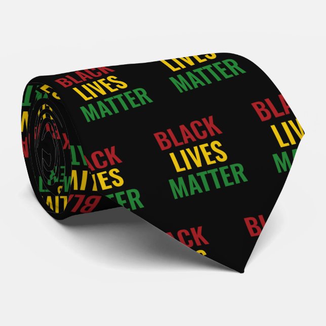 Gravata BLACK LIVES MATTER BLM Red Yellow Green BHM (Rolled)