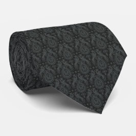 Gravata Black Medieval Dragons Neck Tie